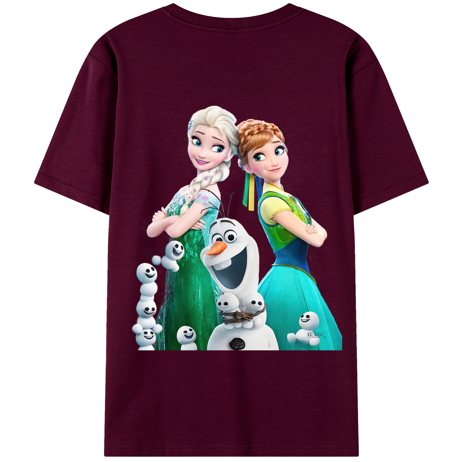 （画像用） アナと雪の女王 アンナ エルサ Frozen Anna Elsa レディース半袖Tシャツ(バックプリント)